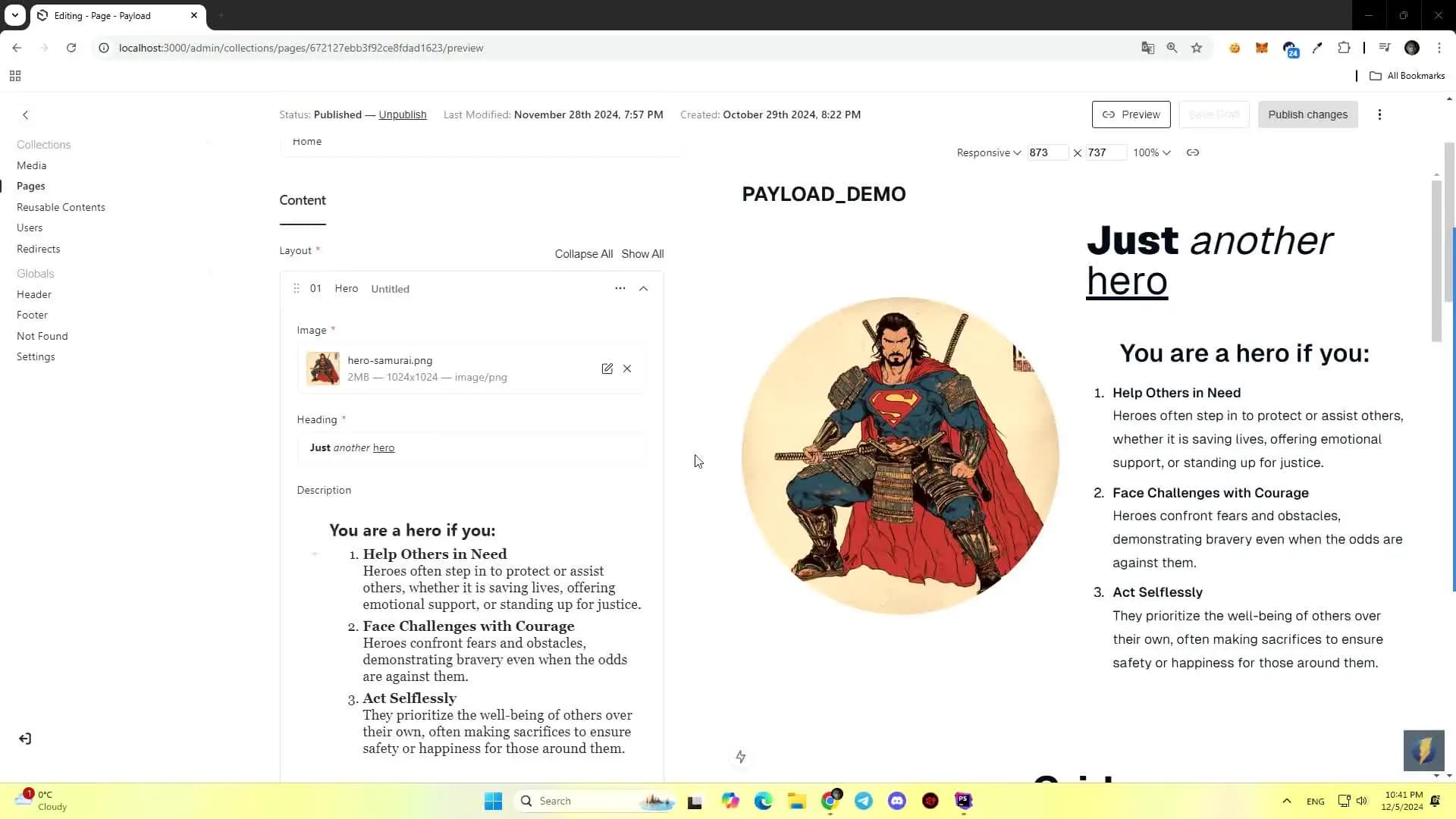 Video demonstration of color input field