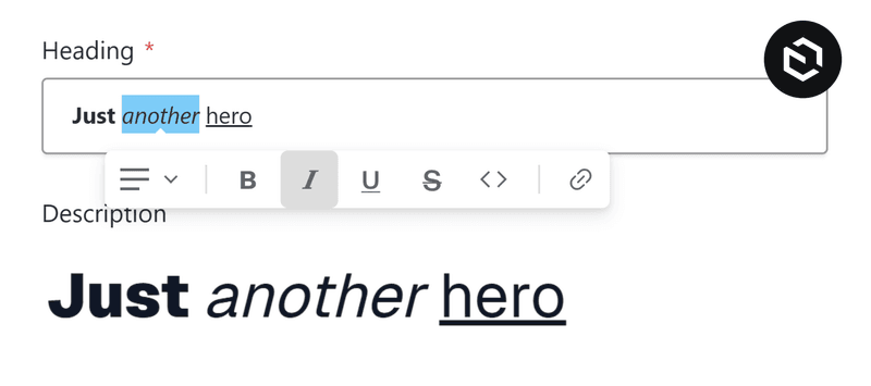 How to build inline rich text field in Payload CMS